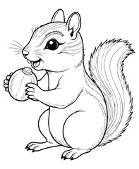 Cute chipmunk Illustration Coloring Book