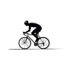 Fototapeta premium Creating Dynamic Vector Road Bike Cyclist Silhouette: Designing Athletic Cycling Graphics. 