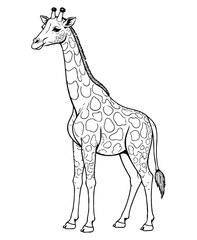 Cute giraffe Illustration Coloring Book