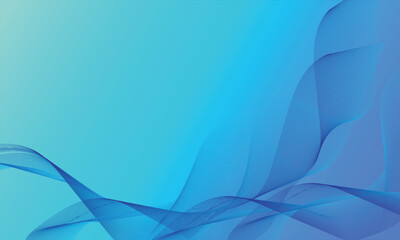 Abstract Blue Wave Background with Flowing Lines and Swirls