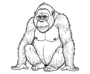 Cute Orangutan Illustration Coloring Book © Farida