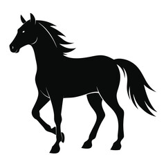 Fototapeta premium Elegant Horse Silhouette Illustration in Black and White for Design Projects