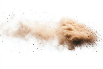 Sandstorm engulfs the landscape with swirling dust clouds in a dramatic display of nature's power during harsh weather conditions