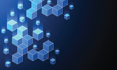 Abstract blockchain digital technology concept. Big data design. Vector illustration