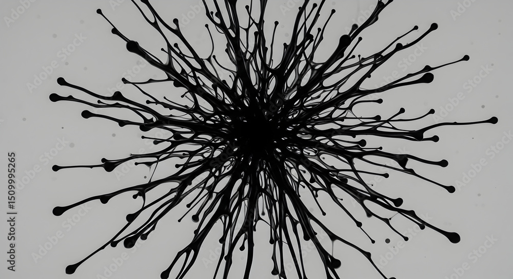 Poster abstract ink explosion with radial texture on light background concept
