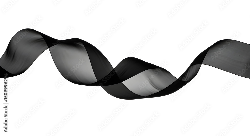 Poster abstract flowing wave design element with elegant black ribbon curve