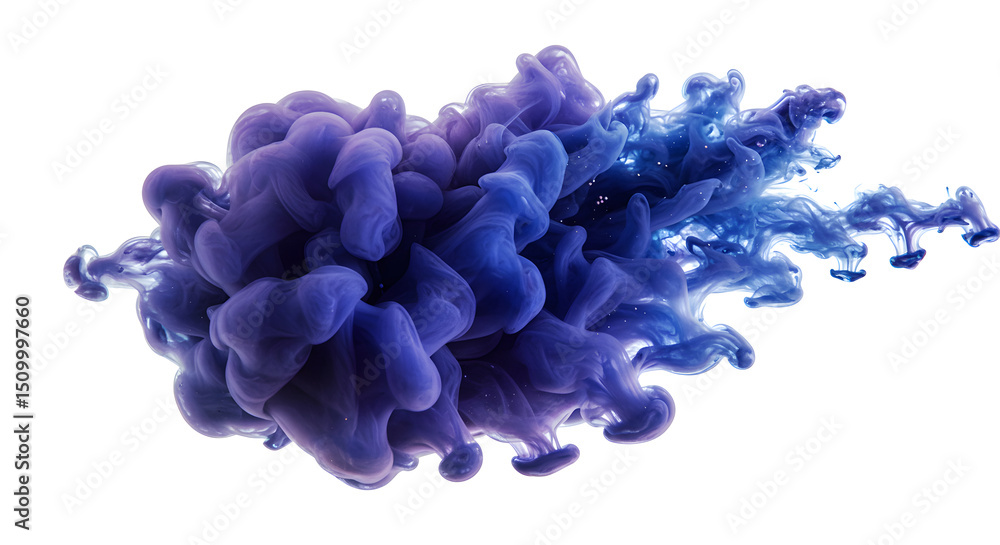 Poster deep sea tones intermingling in aquatic blue creating dynamic isolated effect