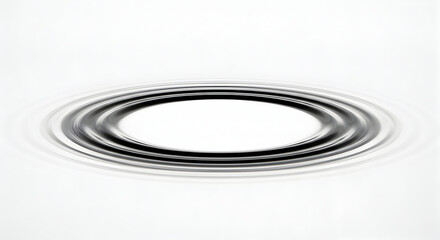 Abstract Concentric Rings Emanating From a Central Point on White Backdrop
