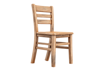 PNG Simple wooden chair with ladder back design on black background