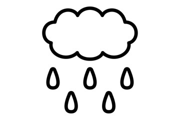 雲と雨のシンプルなイラスト 梅雨
