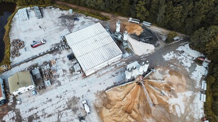 Aerial view of cement plant in Poland, Europe 28.06.2024