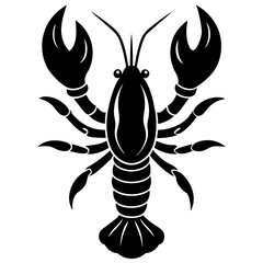 Black and White Lobster Silhouette