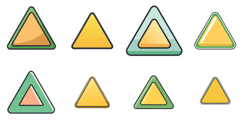 Triangles and outlines in multiple vector illustrations