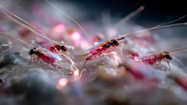 Insect-like nanobots performing repair tasks in futuristic technology