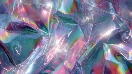 Iridescent Reflections on Plastic Sheeting A Captivating Dance of Light and Color Surface Texture