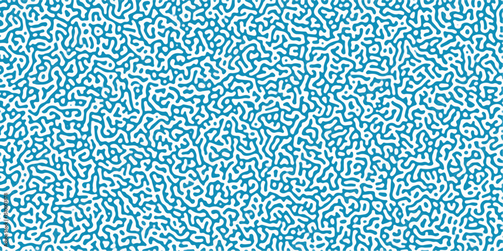 Poster Turing Abstract Pattern, suitable for any business. White and blue color diffusion reaction seamless pattern.An abstract Reaction-diffusion or Turing pattern formation, coral reef, natural texture,