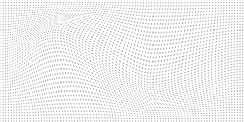 Abstract halftone wave dotted background. Futuristic twisted grunge pattern, dot, circles. Vector modern optical pop art texture.
