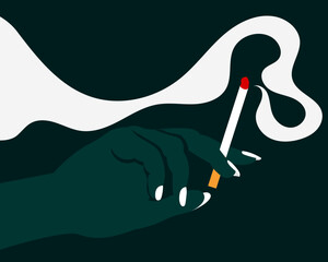 illustration of a hand holding a cigarette