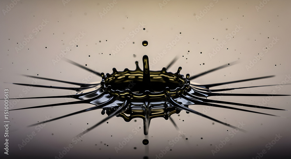 Poster captivating liquid collision showcasing intricate splashes and fluid dynamics