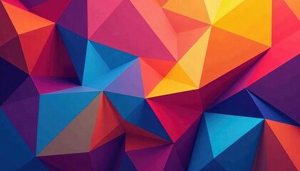 Geometric abstract shapes, vibrant color scheme, endless repeat , geometric, angles, bright