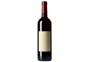 Isolated Red Wine Bottle with Blank Label