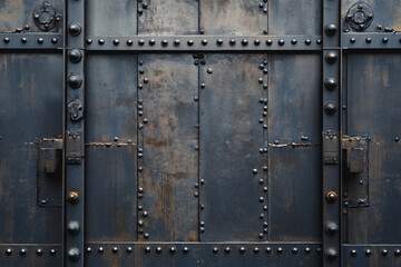 Fototapeta premium Factory wall texture in dark metal tones