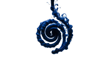 Obraz premium Intricate Swirl Of Cobalt Blue Ink In Water On Pure White Backdrop