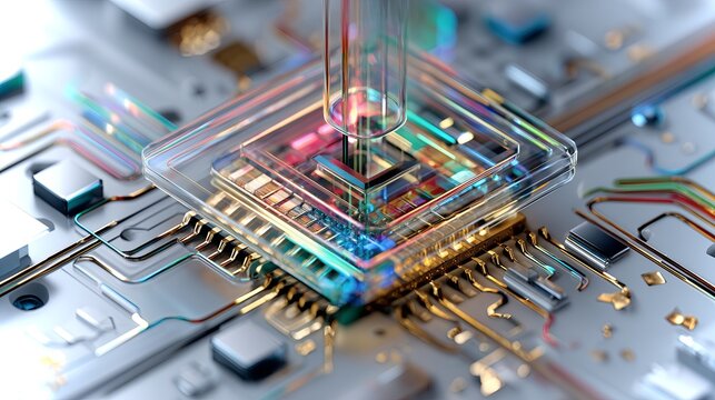 Close-up view of intricate interdigitated back-contact solar cell components and technology