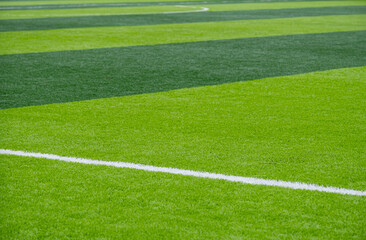 Freshly Cut Green Grass with Diagonal Lines