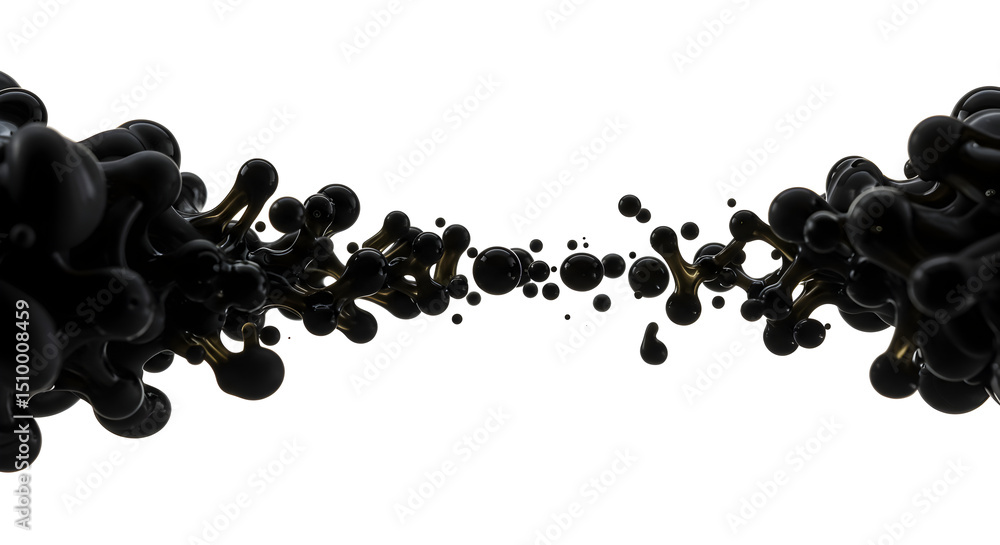 Poster molecular structure rendering depicting scientific visualization on white background
