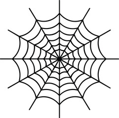 Geometric Spider Web Line Art Vector – Minimal Halloween Cobweb Illustration