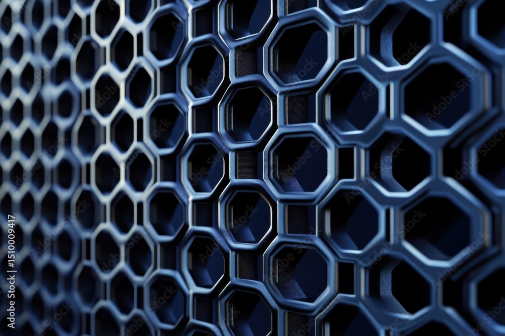 Poster blue hexagonal geometric pattern as a seamless background design for various projects and applicatio