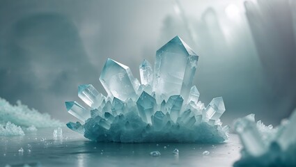 Geometric vector illustration of a starry night sky over an origami paper boat sailing past a 3D iceberg in the blue sea, symbolizing business travel and nature