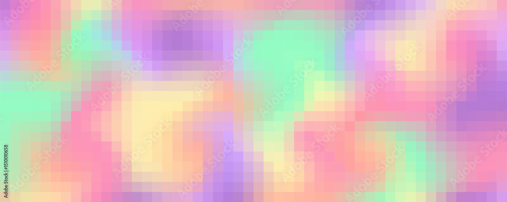 Aufkleber pixel square rainbow pattern. abstract gradient mosaic background. vector grid texture. color geomet