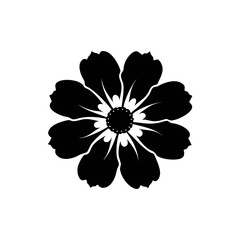 Cosmos silhouette, vector silhouette of a flower on a transparent background © Nurfajri