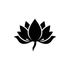 Lotus silhouette, vector silhouette of a flower on a transparent background