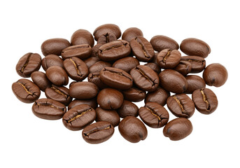 Isolated Pile of Roasted Coffee Beans Macro Detailed