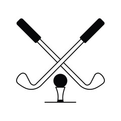 glof glyph outline icon with white background vector stock illustration