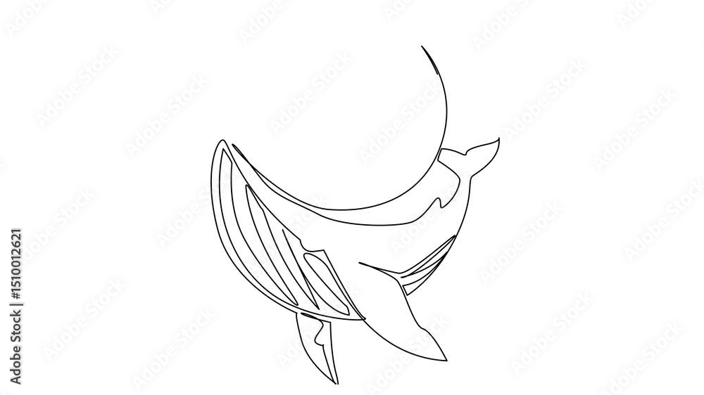 Poster animation of single continuous line drawing the palm is open and above it is a ribbon. asking for a 