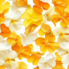 Fototapeta premium 2d illustration of a tileable pattern of snapdragon and buttercup petals isolated on a white transparent background