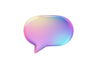 Isolated Iridescent Speech Bubble