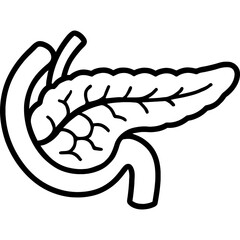 Minimal vector icon of a pancreas