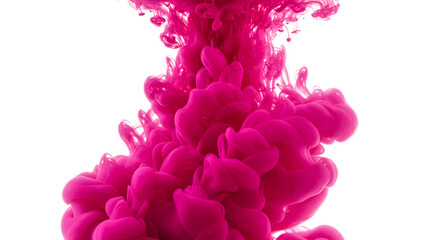 Obraz premium Magenta Ink Cloud On White Background Abstract Artistic Swirl