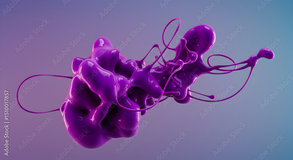 Poster captivating abstract purple liquid burst against gradient background rendering