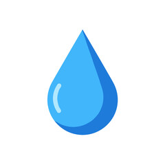 Blue water drop with shiny surface, clean water concept