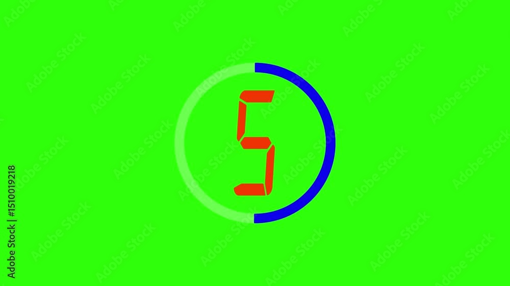 Poster countdown from 10 to 1 ,countdown video of 10 seconds to 1 second with green background.
