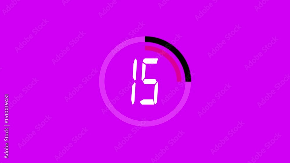 Poster countdown from 20 to 1 ,countdown video of 20 seconds to 1 second with pink background.
