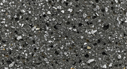 Abstract Dark Rock Formation Showing Small Crystalline And Hole Patterns