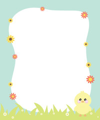 Cute kawaii memo pad, notepad and back to school poster background