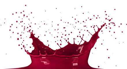 Crimson Fluid Explosion Against a Pure Backdrop Studio Shot